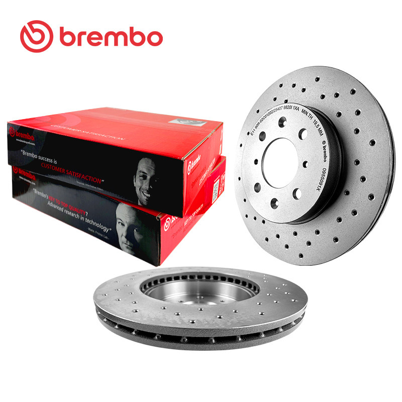 打孔前刹车盘brembo布雷博09.5509.1X适配本田新飞度GK5锋范凌派