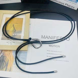 高级感腰链配饰女腰绳细腰带装饰连衣裙毛衣大衣束腰加长皮带皮绳