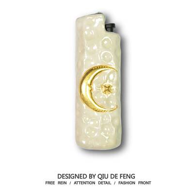 手工制作 星月镶嵌循环替换打火机 适配草蜢 比克火机壳 火机套