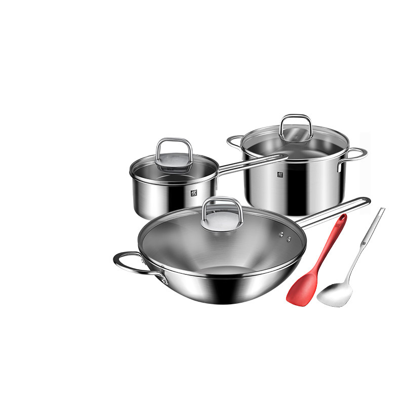 双立人锅具套装全套厨房不煎锅蒸锅汤锅奶锅炒锅不锈钢锅炉灶通用