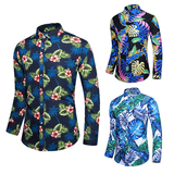 春款大码印花长袖衬衫男士衬衫货号C628-C637P30多色组合镂空，男装衬衫，星座1203