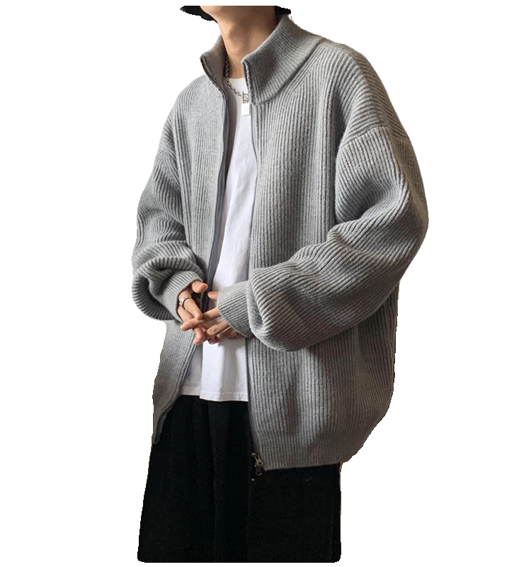 新款宽松落肩开衫男生毛衣针织衫拉链外套上衣2200p65,男装针织衫/毛衣,星座1203