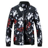 春秋装潮男花色大码夹克休闲男青年夹克外套JK823p65，男装夹克，星座1203