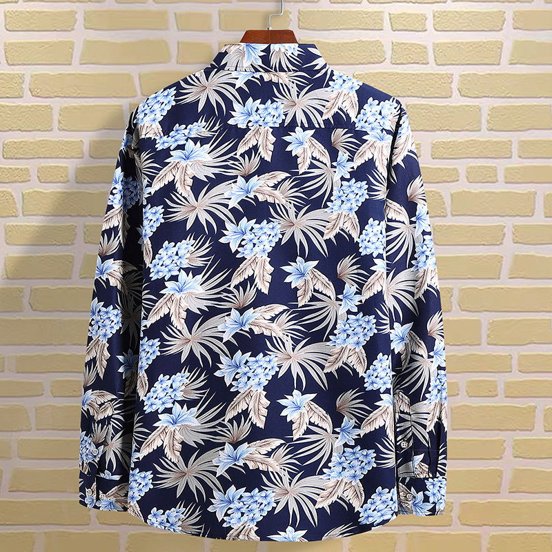 挂拍QT5012男式秋季长袖大码韩版男青年花衬衫长袖C609p35,男装衬衫,星座1203