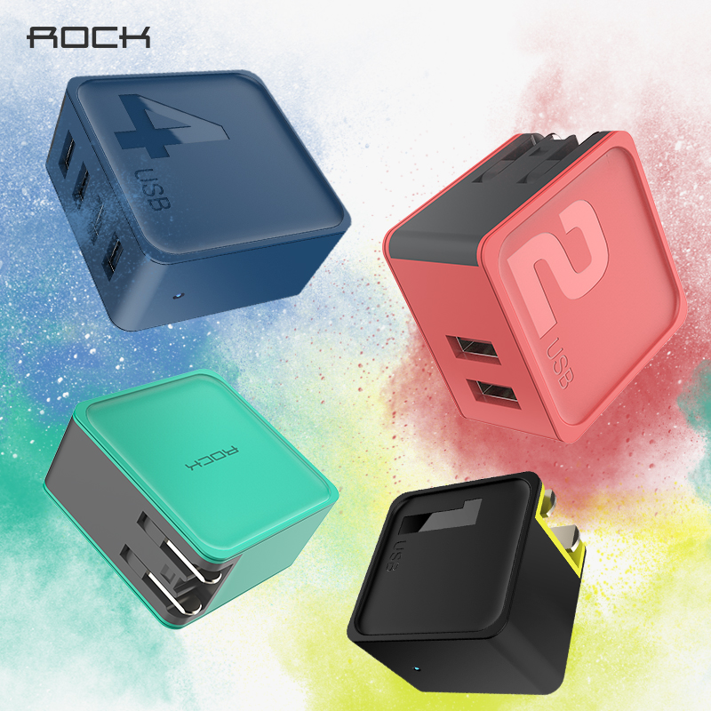 ROCKÆ»¹û³äµçÆ÷iPhone8³äµçÍ·¶à¿ÚUSB²åÍ·¿ì³ä°²×¿ÊÖ»úͨÓÃ7Plus