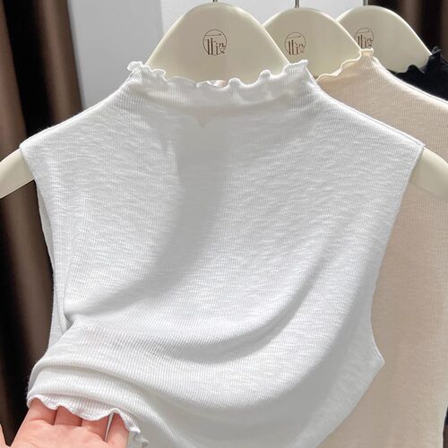 针织打底衫薄款背心修身领子