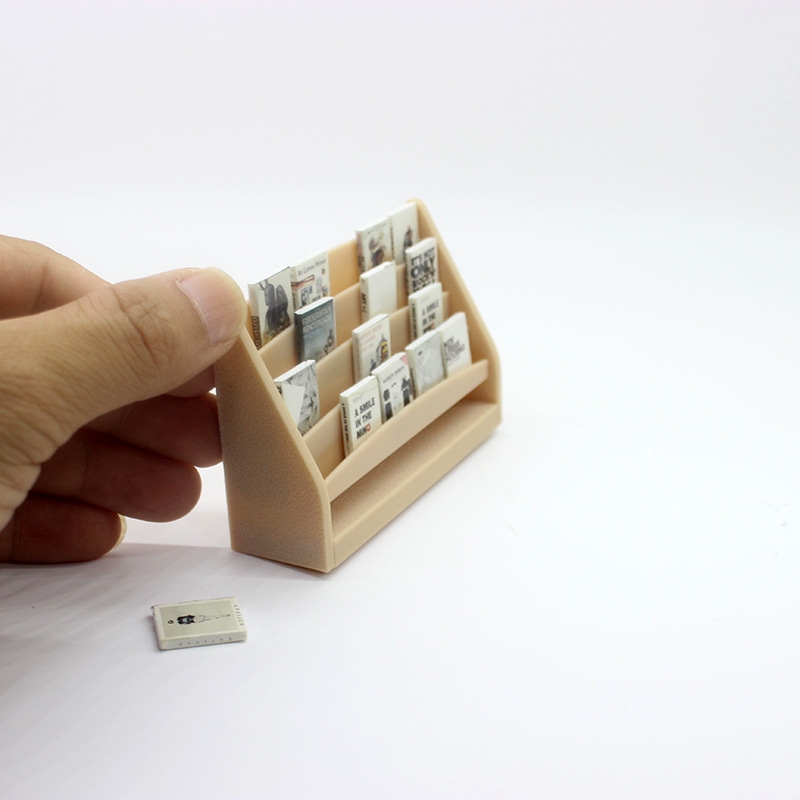 Dollhouse 迷你仿真 书架杂志架 书籍置物架 娃娃屋配件微缩模型