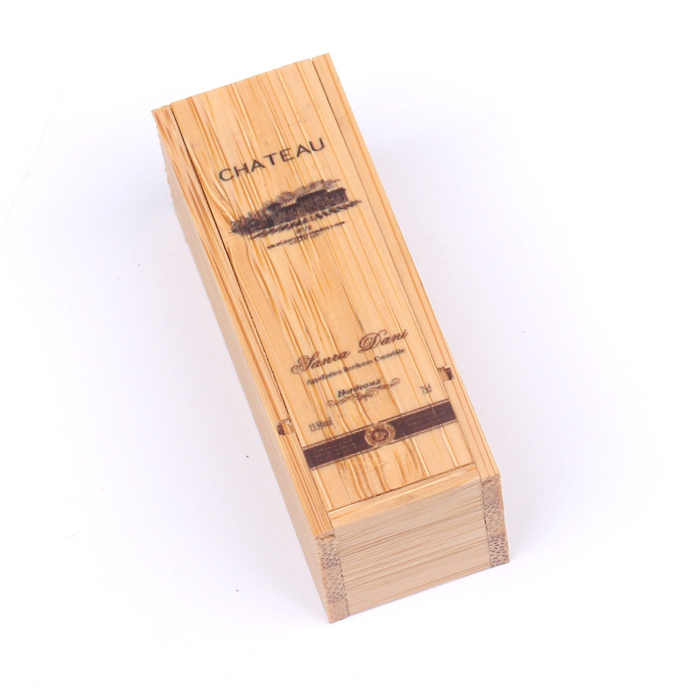 dollhouse 娃娃屋 仿真微缩 竹制 红酒箱礼盒 过家家玩具模型道具