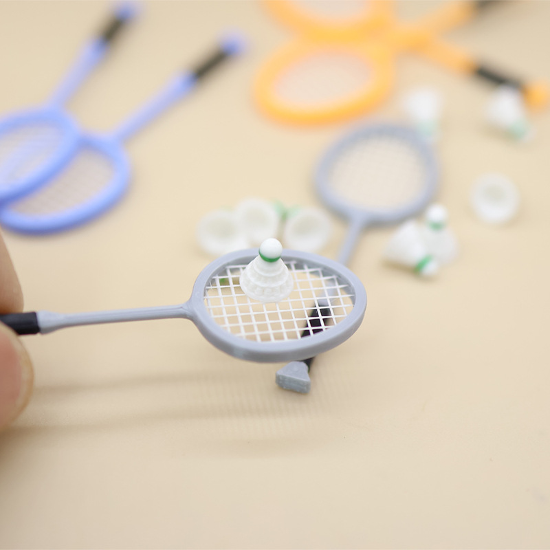 dollhouse 仿真微缩迷你 羽毛球 球拍 模型 娃娃屋 运动品过家家