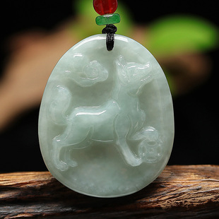 翡翠十二生肖玉佩狗属相项链狗牌玉佩玉牌男女狗吊坠玉狗 水滴款