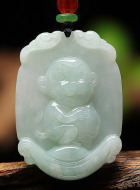 翡翠十二生肖猴玉佩吊坠中款