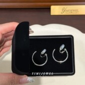 「法式 鎏金」白金色银色可以转 hoop无痛蚊香盘耳夹无耳洞耳饰女