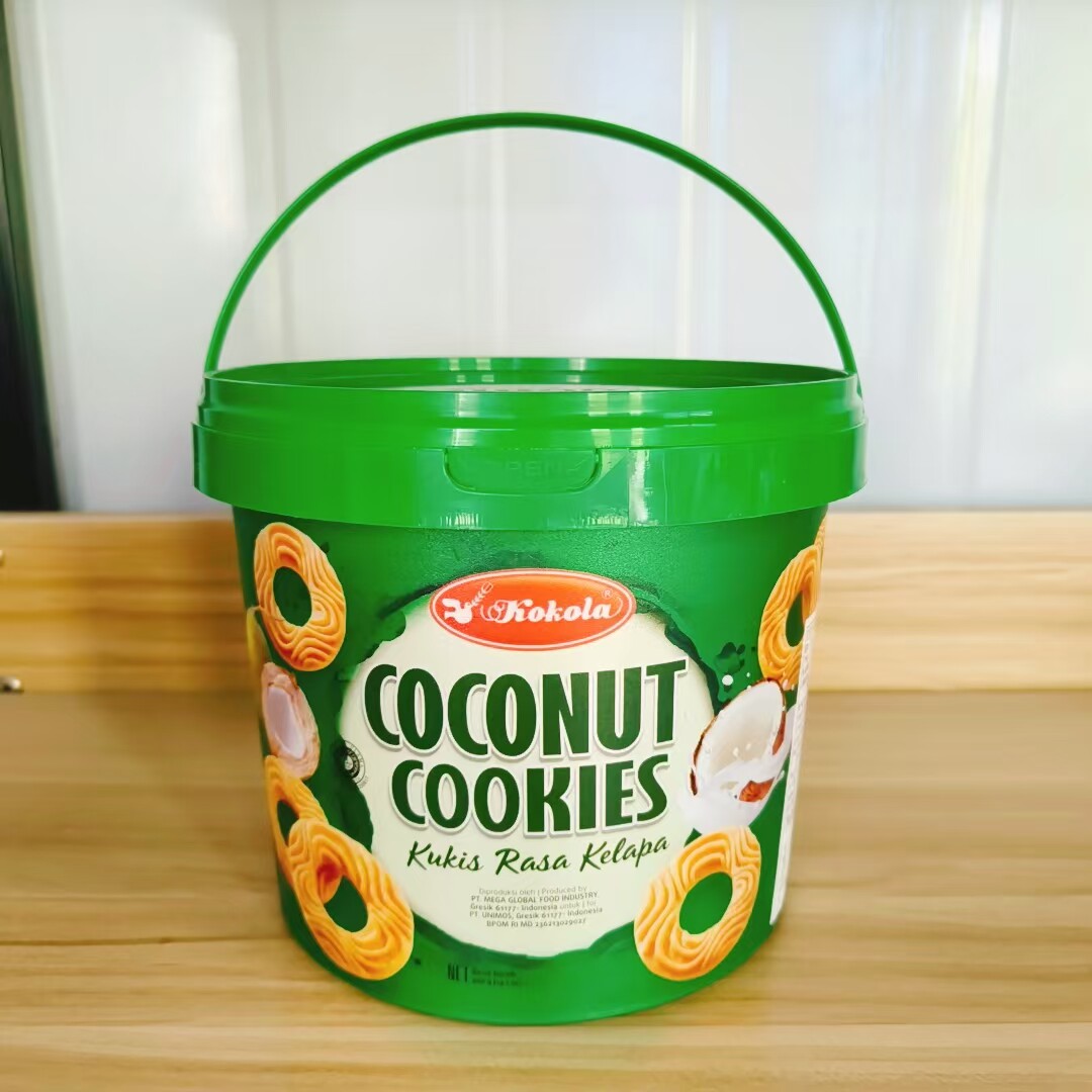 kokola印尼进口刻刻乐牛奶香草味曲奇饼干桶装内含独立包装 400g