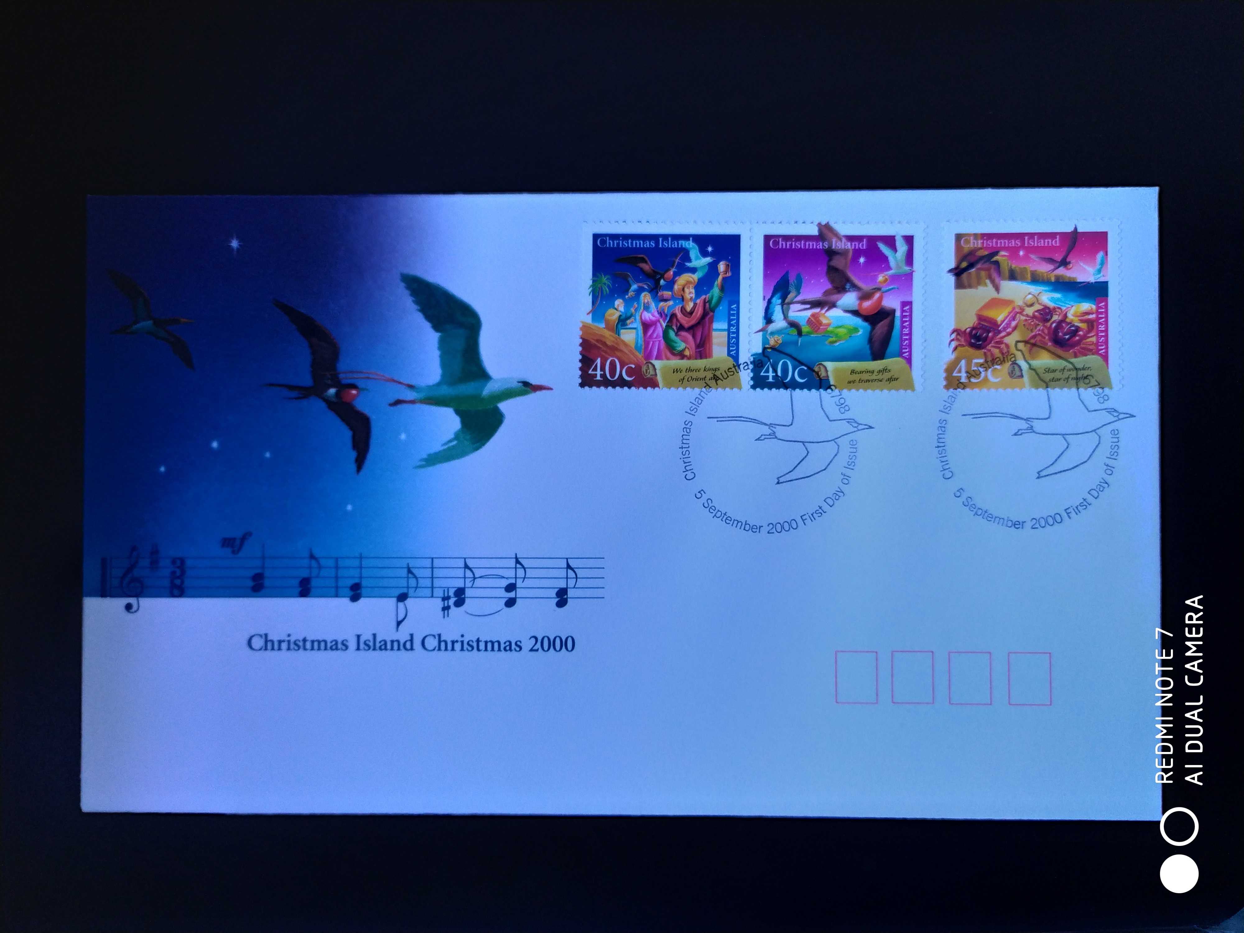 圣诞岛2000年圣诞节邮票首日封1全新