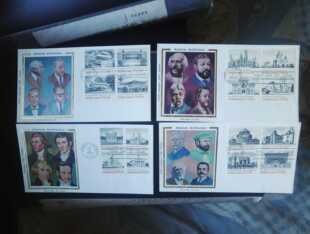 美国1979～82年历史建筑总统丝绸首日封4  全新