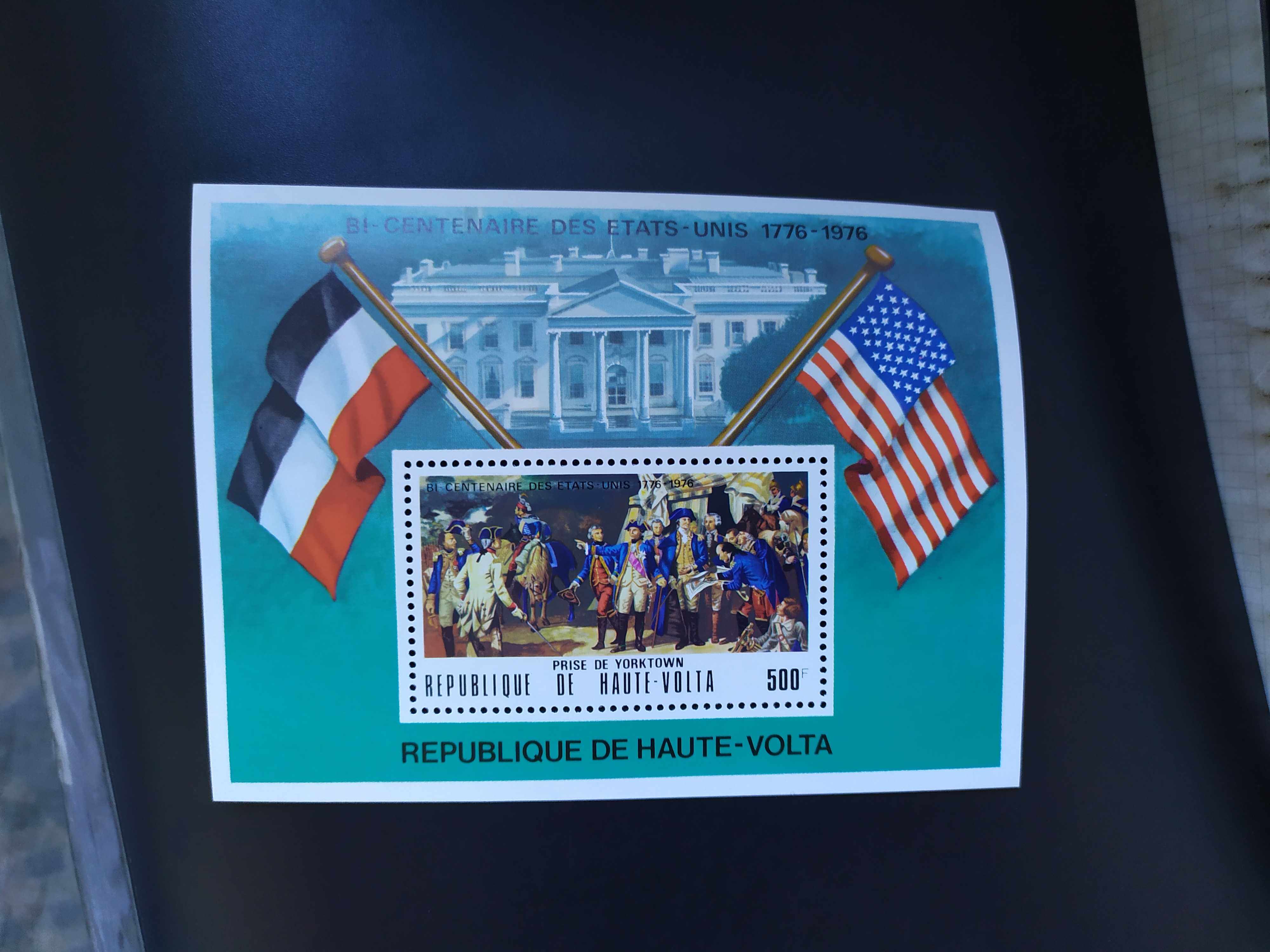 上沃尔特1976年国旗白宫美国200年投降的黑森林邮票小型张1全新