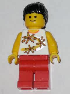 乐高Lego 城市系列 人仔 twn082 花上衣女孩 2009年10196
