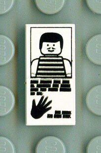 乐高Lego 零件 配件 3069bp 手印 通缉令 印刷件 1*2 光面板