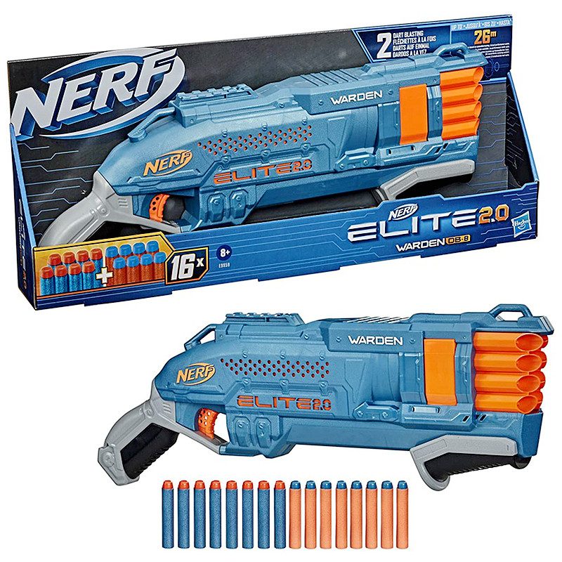 孩之宝nerf热火精英美版橙机双发盾甲发射器-儿童对战软弹玩具枪