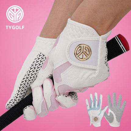 新款TYGOLF高尔夫手套女士双手超纤布硅胶防滑耐磨运动手套夏季