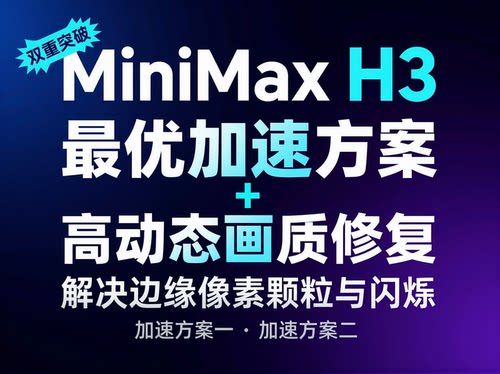 MiniMax H3 低显存 + 最优加速方案 + 解决高运态像素颗粒与闪烁