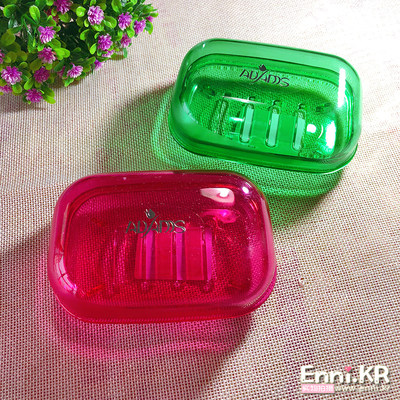 TF韩国镂空带盖子荧光透明香皂盒