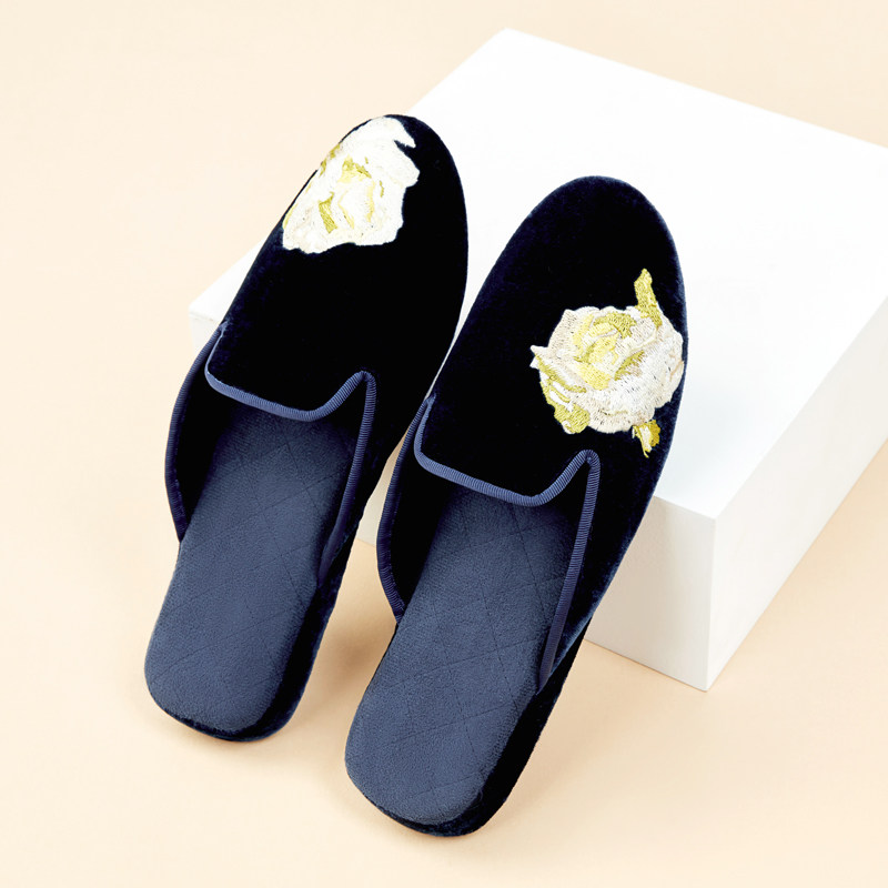 高级四季丝绒包头绣花室内软底家居拖鞋女防水防滑静音法式轻奢,居家布艺,居家棉拖/棉鞋,淘宝优惠券,粉丝福利购,淘宝优惠卷