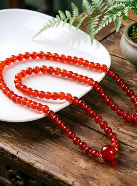 天然玛瑙玉石手串高透冰种红玉髓手链女款转运珠送妈妈闺蜜礼物