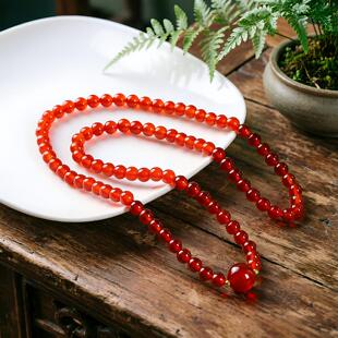 天然玛瑙玉石手串高透冰种红玉髓手链女款转运珠送妈妈闺蜜礼物