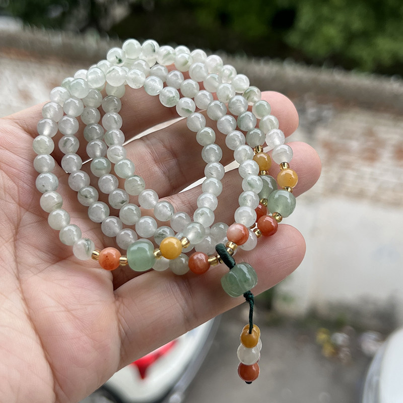 女天山翠108颗佛珠手链多圈
