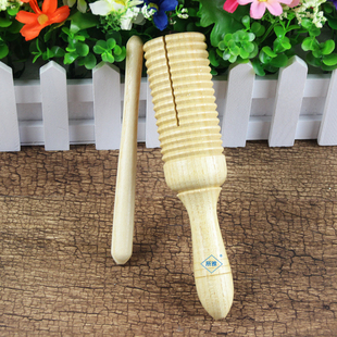 奥尔夫乐器幼儿园单响筒光面双响桶音乐课教具高低红木双响筒