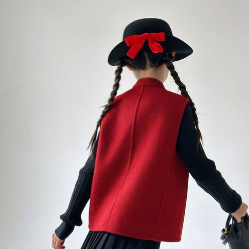 『聚宝蓬』小众设计师100%羊毛一体成型蝴蝶结毡帽 限定礼帽 亲子