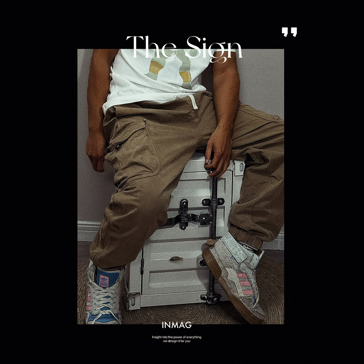 INMAG新款原创男式纯棉收裤脚直筒宽松水洗工装长裤痞帅硬朗感