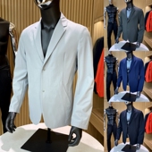 春季 轻奢 男士 薄款 外套潮 都市高端 商务透气平驳领休闲西装 意式