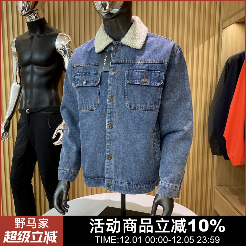 日单男士翻领牛仔夹克外套