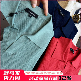 POLO衫 100全棉提花小V领男短袖 春夏针织T恤 意大利轻奢 柜6900