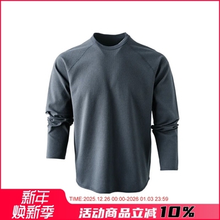 重磅260克华夫格2025年秋冬男士 T恤 肌理透气运动休闲百搭运动长袖