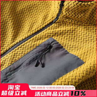 户外徒步登山系列!男女情侣款抓绒衣立领锁温保暖时尚波浪纹夹克