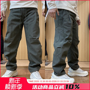 加厚保暖 长裤 秋冬男士 弯刀裤 潮 松紧腰宽松锥形休闲裤 一条过冬