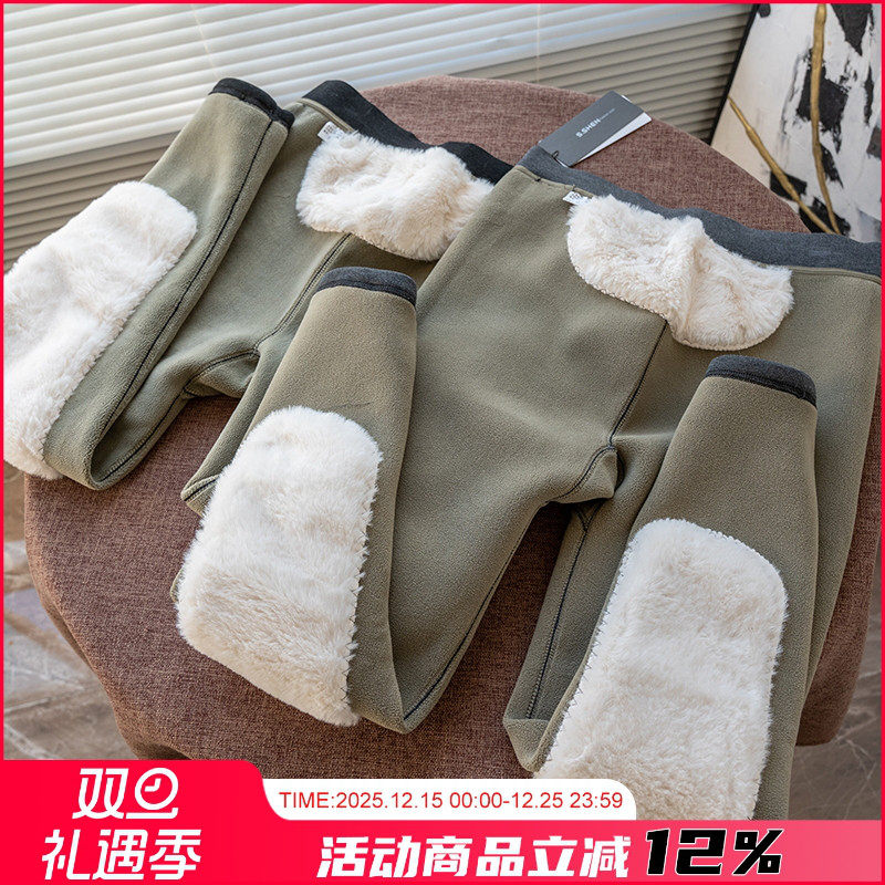 加厚加绒冬季保暖秋裤绒裤男