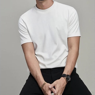纯色休闲透气圆领短袖 2件装 男士 亲肤透气 T恤 索罗那冷感面料
