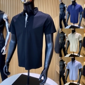 冰丝无痕面料 激光切割 男商务休闲户外短袖 轻奢线 POLO衫 T恤