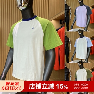 港资设计师线！拼色落肩袖！夏季新品男女情侣款运动速干短袖T恤
