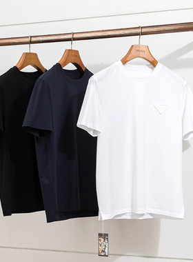 经典常青 Giza45埃及长绒棉 夏季男士圆领短袖T恤小白T恤男打底衫