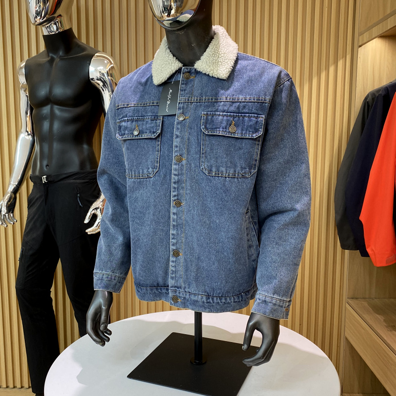 日单男士翻领牛仔夹克外套