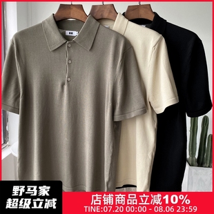 棉亚麻混纺 简约时尚 高级感十足 夏季 休闲针织POLO衫 男翻领短袖