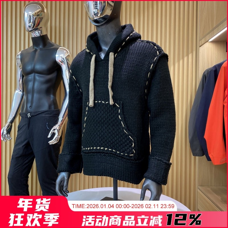 缉明线撞色！男女情侣款！秋冬时尚连帽百搭袋鼠口袋休闲针织毛衣