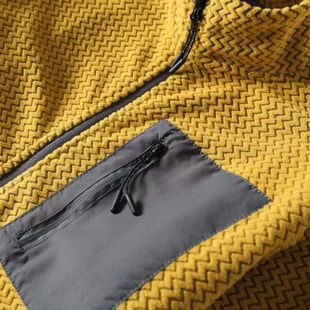 户外徒步登山系列！男女情侣款抓绒衣立领锁温保暖时尚波浪纹夹克