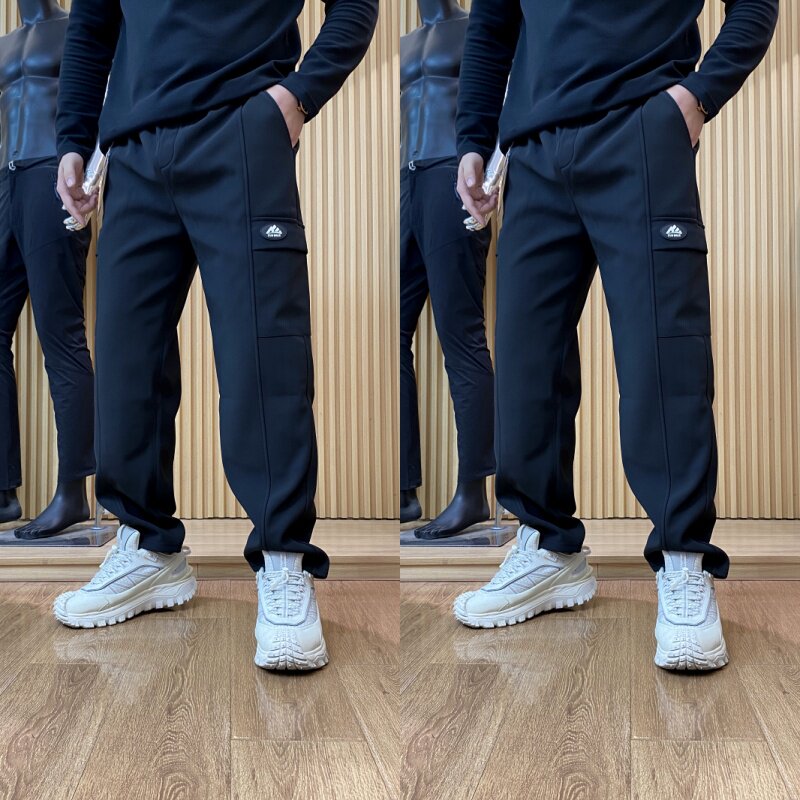 传写冬季加绒加厚防风松紧腰休闲