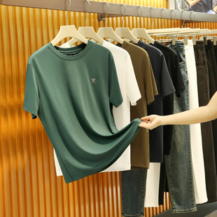 奢侈线！天花板级！液氨天蚕丝面料！夏季新款男士高端短袖T恤衫